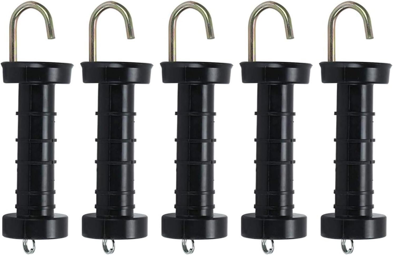 Electric Fence Gate Handle 5Pcs Electric Fence Handles Heavy Duty Insulated Gate Handle Grip Bar with Metal Hook for Farm Cattle, Horse, Pig and Sheep Breeding Pasture Ranch