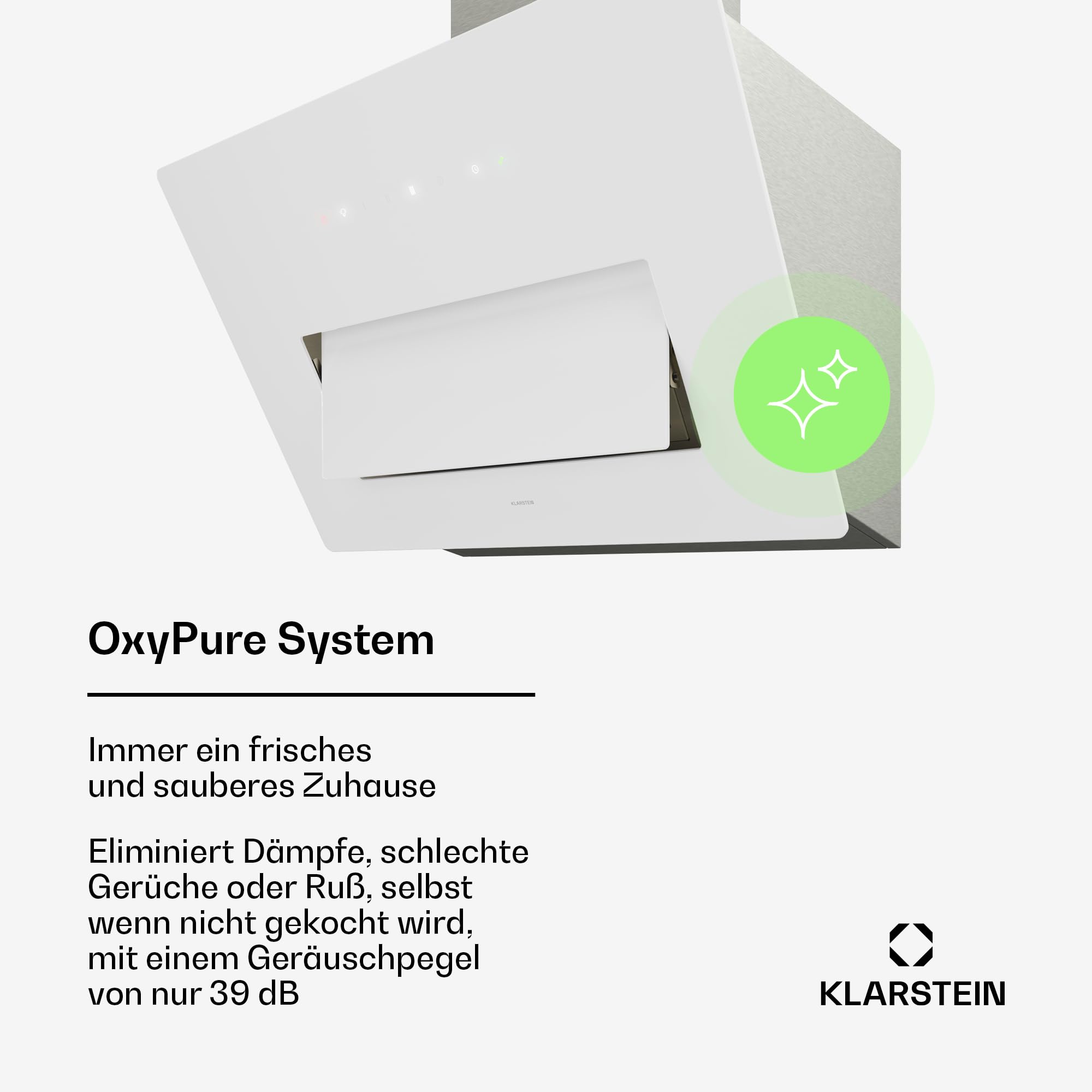 Klarstein SleekAir Dunstabzugshaube 60 cm 686 m³/h Energieeffizienzklasse A++ Touch-Bedienfeld LED-Beleuchtung