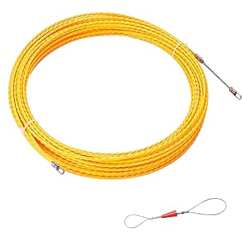 Through-Wall Fish Tape Wire Puller for DEPSTECH, 6mm OD, with Steel Rope Puller and Borescope Helper, 50-Foot (15M) Wire Fastener
