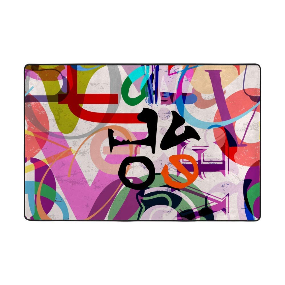 Tapis abstraction coloré pour salon moderne et chambre Ruchen