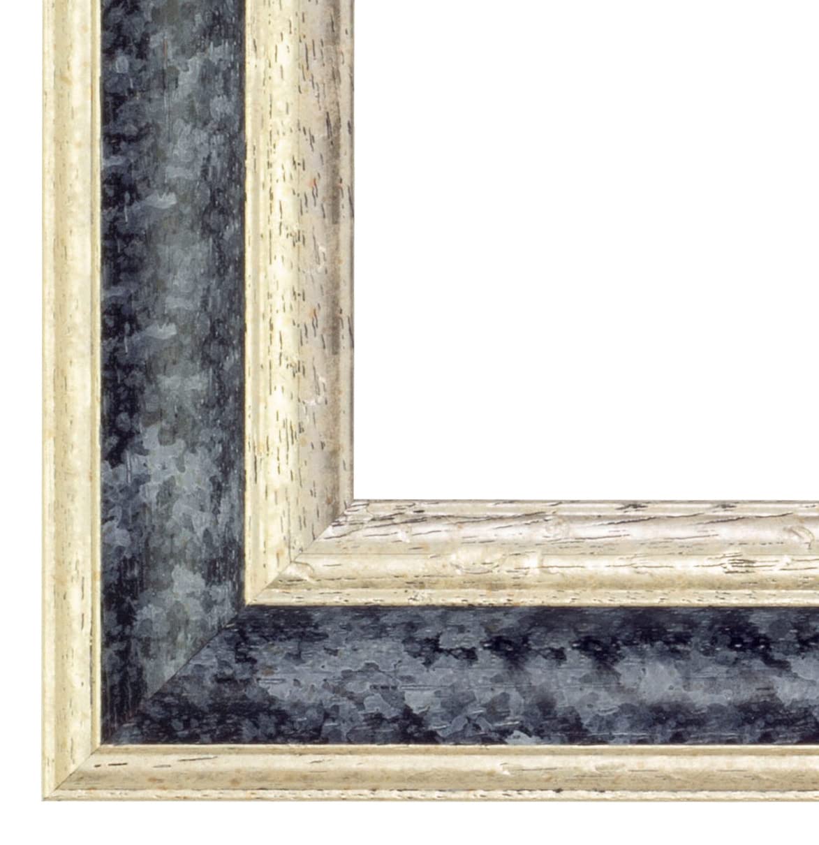 BIRAPA Vienna - Cornice portafoto in legno massiccio, 25 x 30 cm, colore: Bianco/Argento