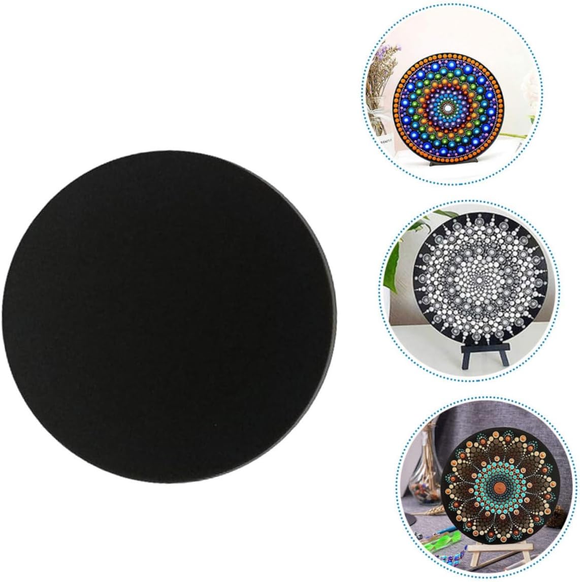 CORHAD 8Pcs Black Round Mandala Dotting Pads for Painting Small Drawing Board Sketchpad Art Tools for DIY Crafts for Artists and Hobbyists