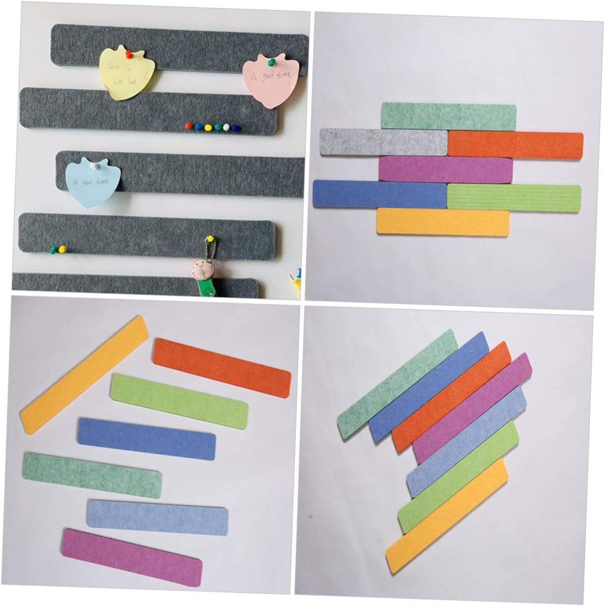 KICHOUSE 1set Felt Bulletin Board Strips of Self-Adhesive Felt Notice Board Strips for Office Home School Decor Multi-Functional Wall Display