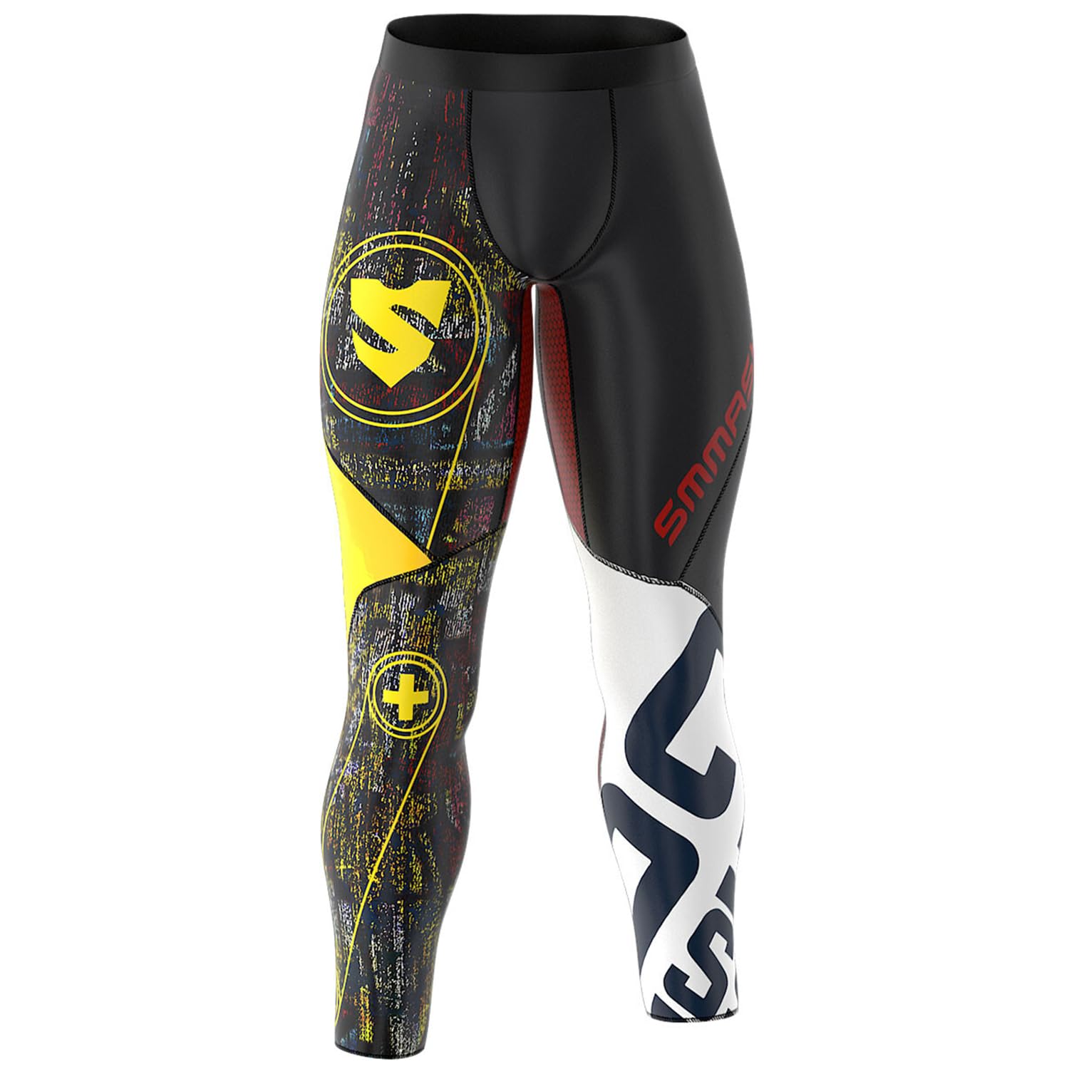 SMMASH Graffiti Deportivo Largo Leggins Hombre, Pantalones Largo Deporte Dombre por un Gimnasio de Yoga Corrientes, Material Transpirable y Antibacteriano
