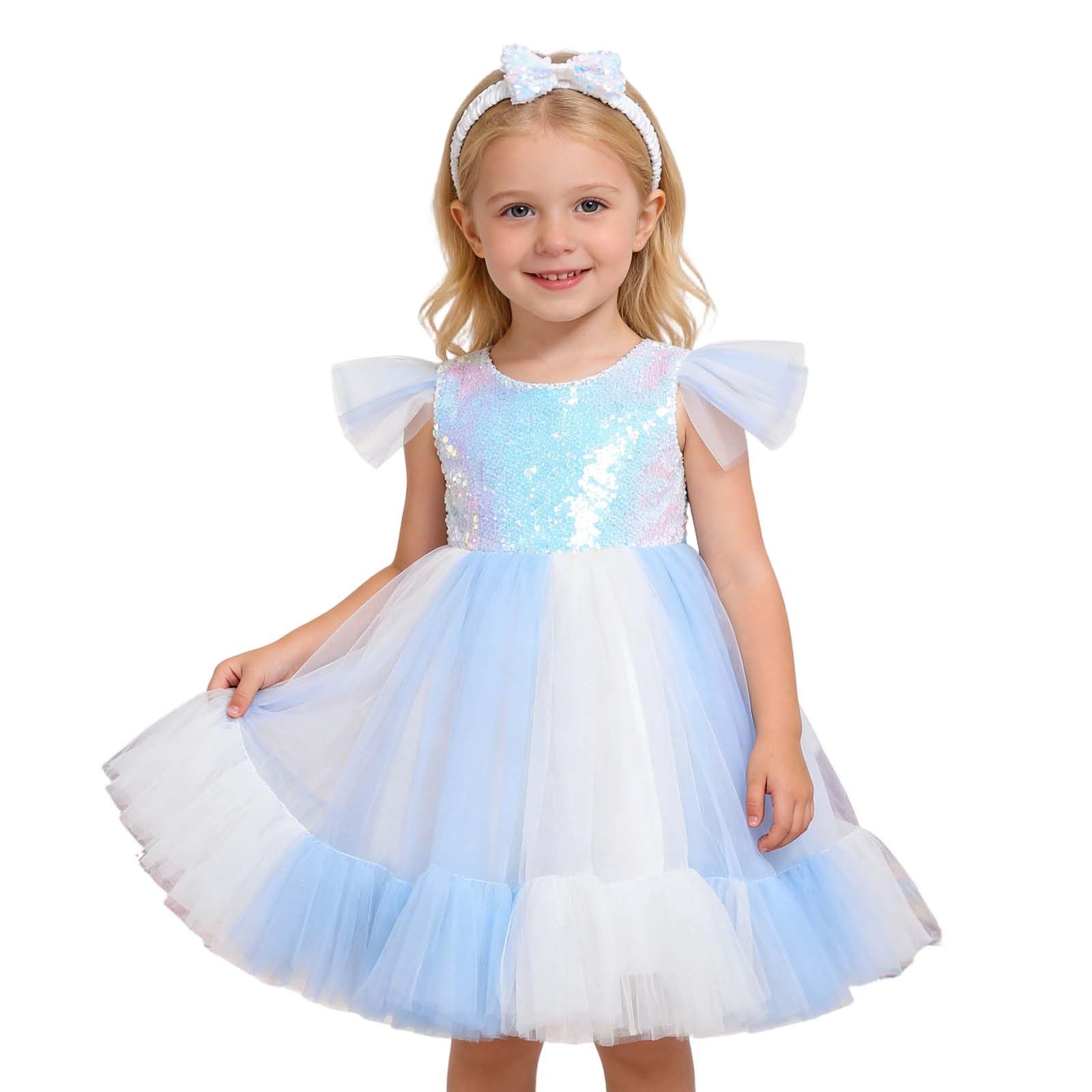 Tutu Ballet Niña Tutu Niña Falda Fin de Semana Casual Vestido De Fiesta con Mangas Abullonadas, Cinturón Brillante Y Diadema, Tutú Glamoroso para Galas Y Celebraciones Infantiles