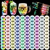LED Coaster, 100 Pack Light Up Coasters for Drinks,10 Colors Led Bar Coaster LED Sticker Drink Lights,LED Bottle Lights for Liquor Bottles, Club,Party, Wedding,Bar Decor