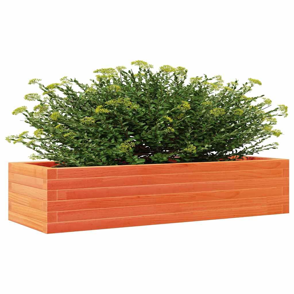 Macetero marrón cera de madera maciza de pino 110 x 40 x 23 cm con suelo abierto para drenaje, ideal como maceta, maceta, bancal elevado para jardín, balcón, terraza, uso en interiores y