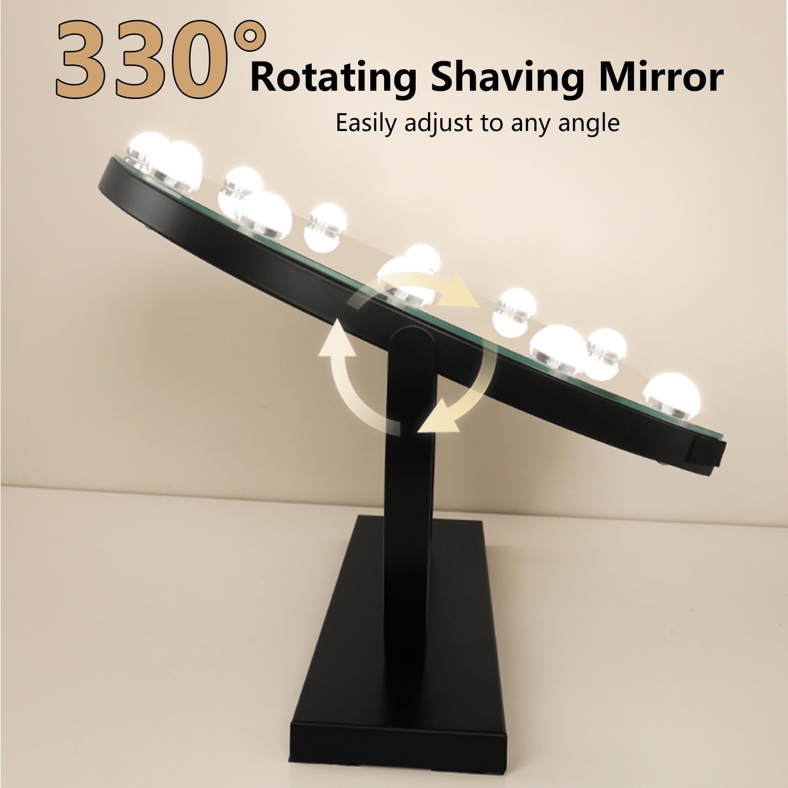 Specchio da Tavolo Illuminato LED con Luci Controllo Touch