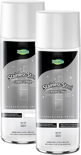 Zinshine Limpiador de acero inoxidable para electrodomésticos, limpiador de horno, limpiador de parrilla, 28 onzas, brillo sin rayas y protección