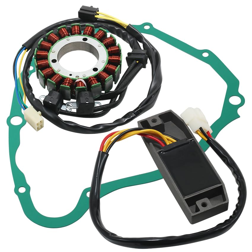 Stator Coil Rectifier Gasket Set Compatible with for Suzuki VS1400 Boulevard S83 2005-2009, for Suzuki VS1400 Intruder 1400 1996-2004, Stator OEM: 32101-38B00 / 32101-38B02, Rectifier 32800-12E01