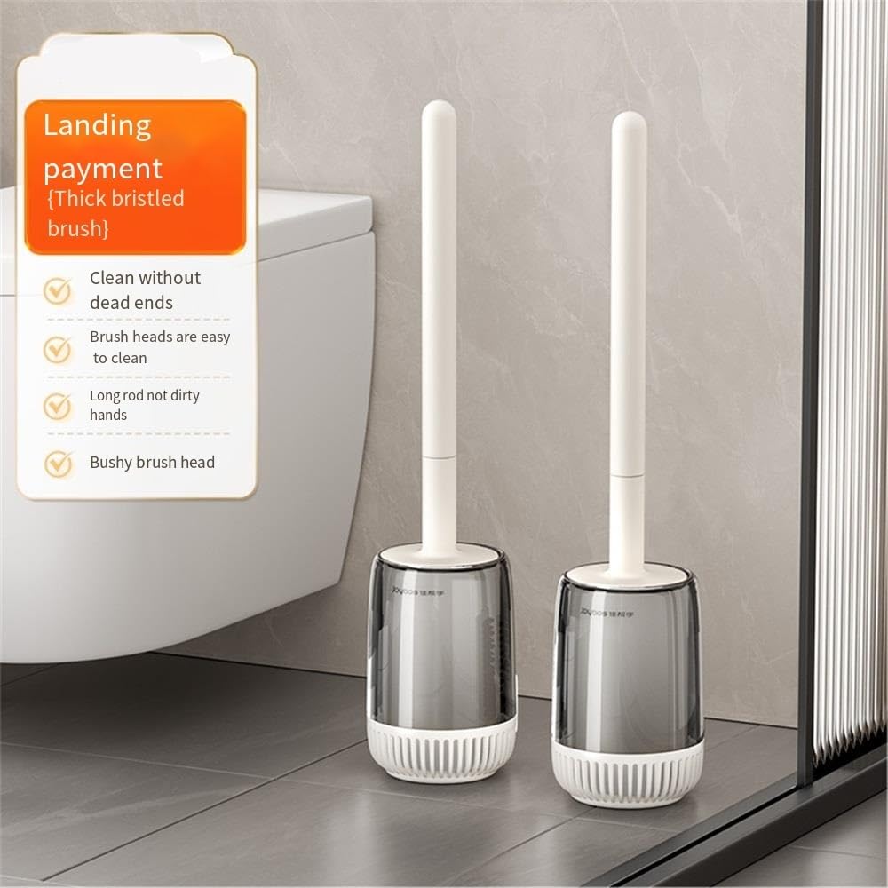 Ultimate - Juego de escobillas, limpiador de inodoro sin ángulo, herramienta de limpieza del hogar con soporte para una higiene y comodidad sin esfuerzo, accesorio esencial para el baño