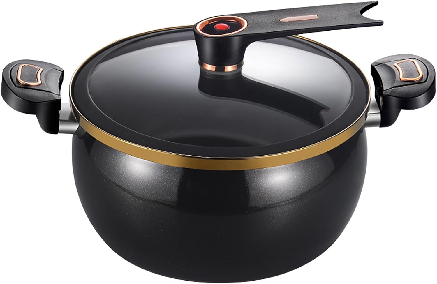 Micro Pressure Crock Pot, 2025 New Kitchen Vacuum Micro Pressure Stock Pot,Non-Stick Multi-Function Micro Pressure Cooking PotGas Stove/Open Fire Induction Universal,Black
