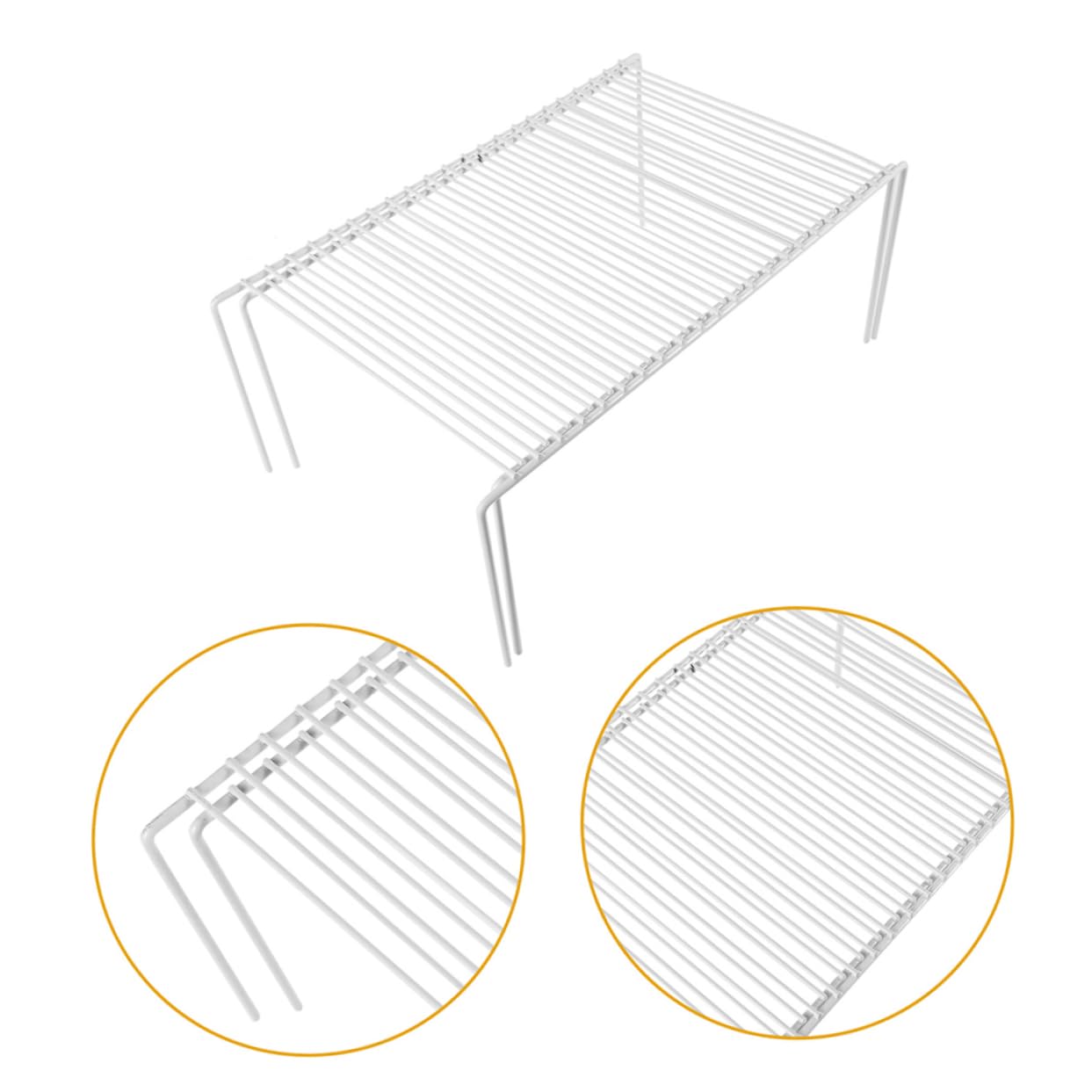 Alipis Organizer Cucina Allungabile in Metallo Bianco per Armadio | Ripiano Superficie Estensibile, Portata Elevata e Struttura Anti-deformazione, Stile Moderno Pulito