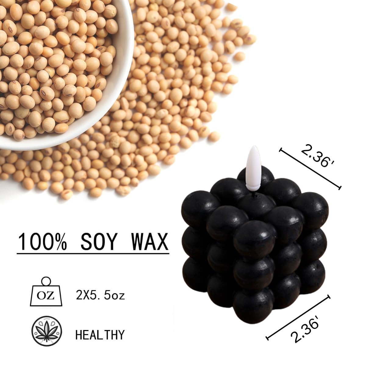 GUESVIPlUS Bubble Candles Cube Soy Wax Scented Candles for Women, Cute Candle Set Aesthetic Home Decor, 2 Pcs