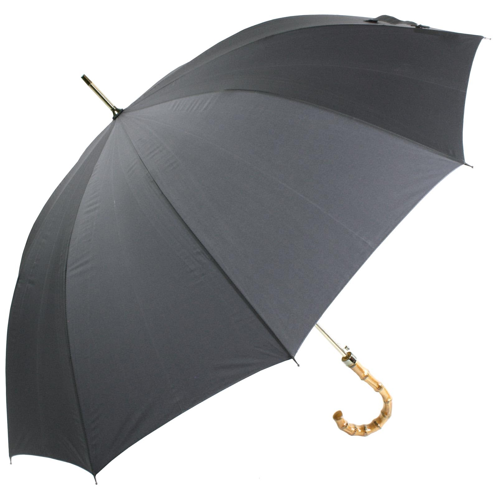 Classic Canes Men's Grey Umbrella, Gents, Bamboo Handle, Canopy, 92Cm