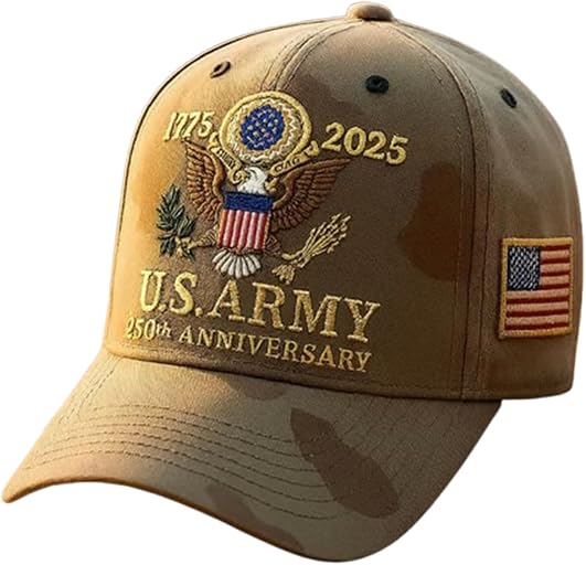 jklhkmhj 250th Anniversary Army Hat,Embroidered Tribute Veterans Hat History from Cap for Honoring Our Military Heroes
