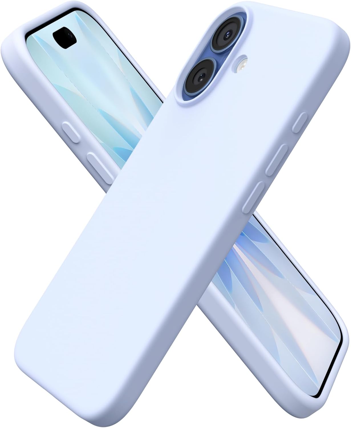 ORNARTO Compatible with iPhone 17 Case 6.3″, Slim Liquid Silicone 3 Layers Full Covered Soft Gel Rubber 17 Phone Cases Cover 6.3 inch-Sky Blue