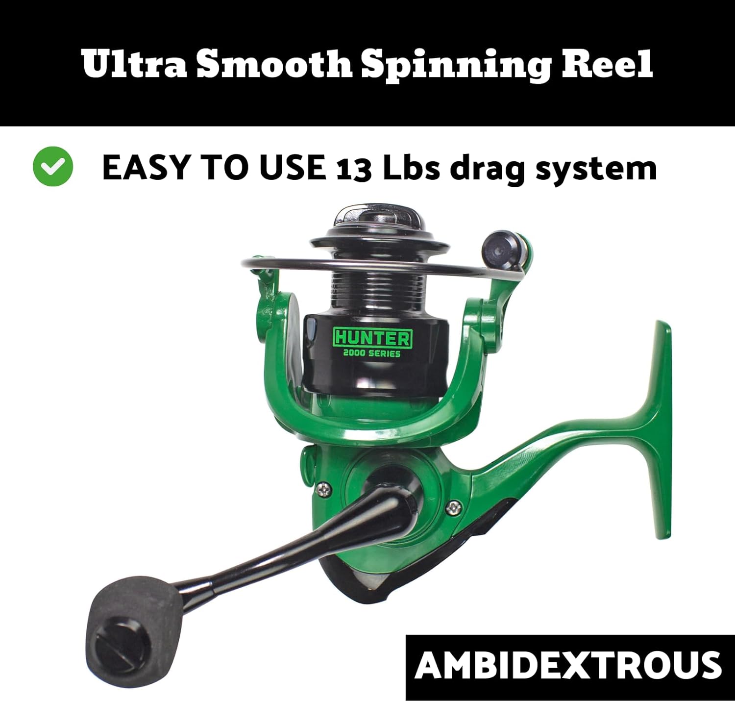 Lunkerhunt Fishing Rod and Reel Combo 6 Feet 8 Inches| Spinning Reel Right and Left | Lightweight Fishing Rod Combo Hunter Atomic | Premium Medium Power Fishing Pole with EVA Camouflage Grip
