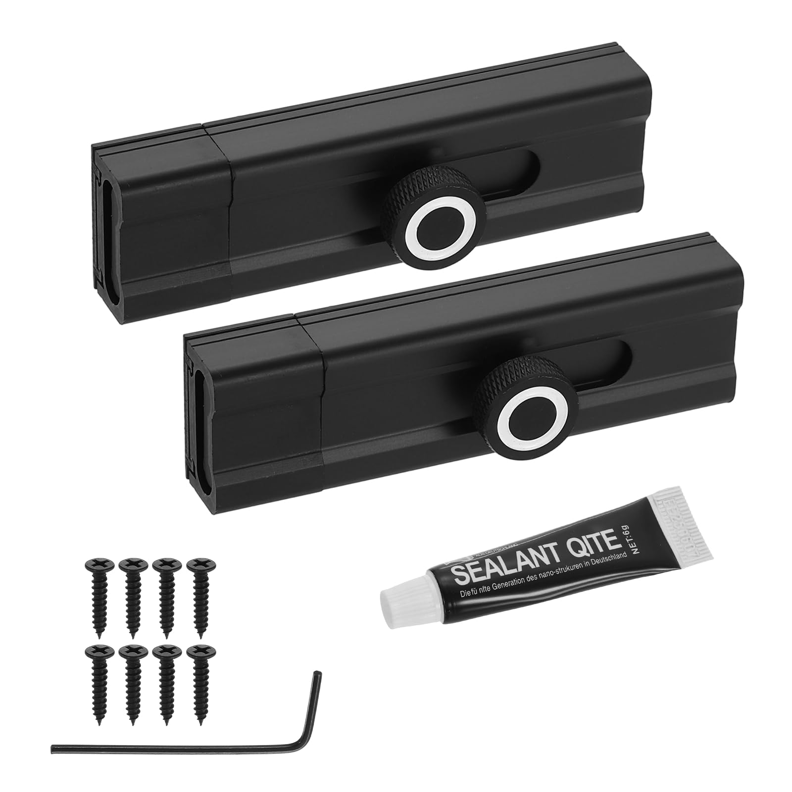 sourcing map 2Pcs Slide Lock, 4 Inch Adhesive Security Barrel Slide Bolt Latch with Screws, Aluminum Alloy Sliding Bolt Locks for Flush or Recessed Doors, Screen, Window, Patio Doors, Black