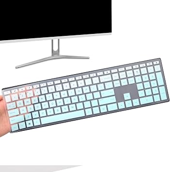 Keyboard Cover for HP Pavilion 27 inch All in One Desktop 27-xa0014/27 Xa0055Ng/0370Nd/0076Hk/0010Na, HP Pavilion 24-inch 24-xa0020 Xa0002A Xa0032 xa0013w,HP Pavilion Wireless Keyboard-Ombre Mint...