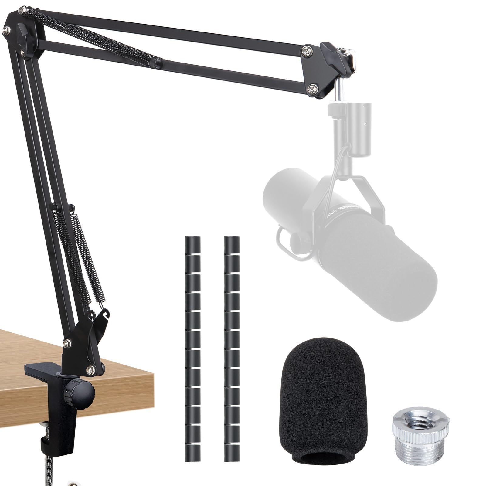 SHURE SM57,Gator Frameworksブームアーム – SUNMON Boom Arm for Shure SM7B, Adjustable SM7B Mic Stand with Pop