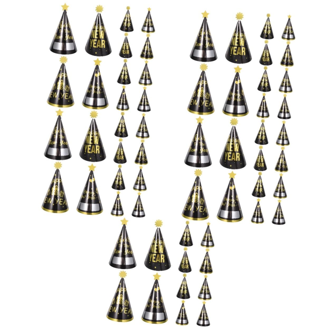 BESPORTBLE 60 Piezas Sombreros Cono para Fiesta de Año Unidades Decoración Ligera y para Celebración y Disfraces