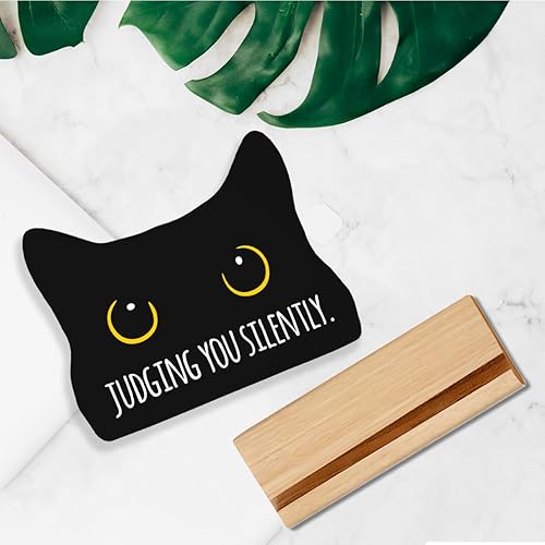 Miniatura 4 de Decoración de gato negro para Halloween, gato, decoración de baño, silenciosamente, divertido, decoración de baño, letrero de acrílico