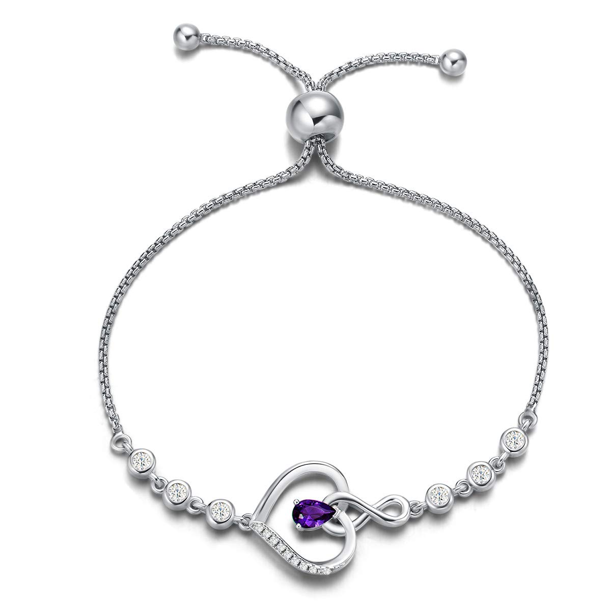 AGVANA Heart Birthstone Bracelet