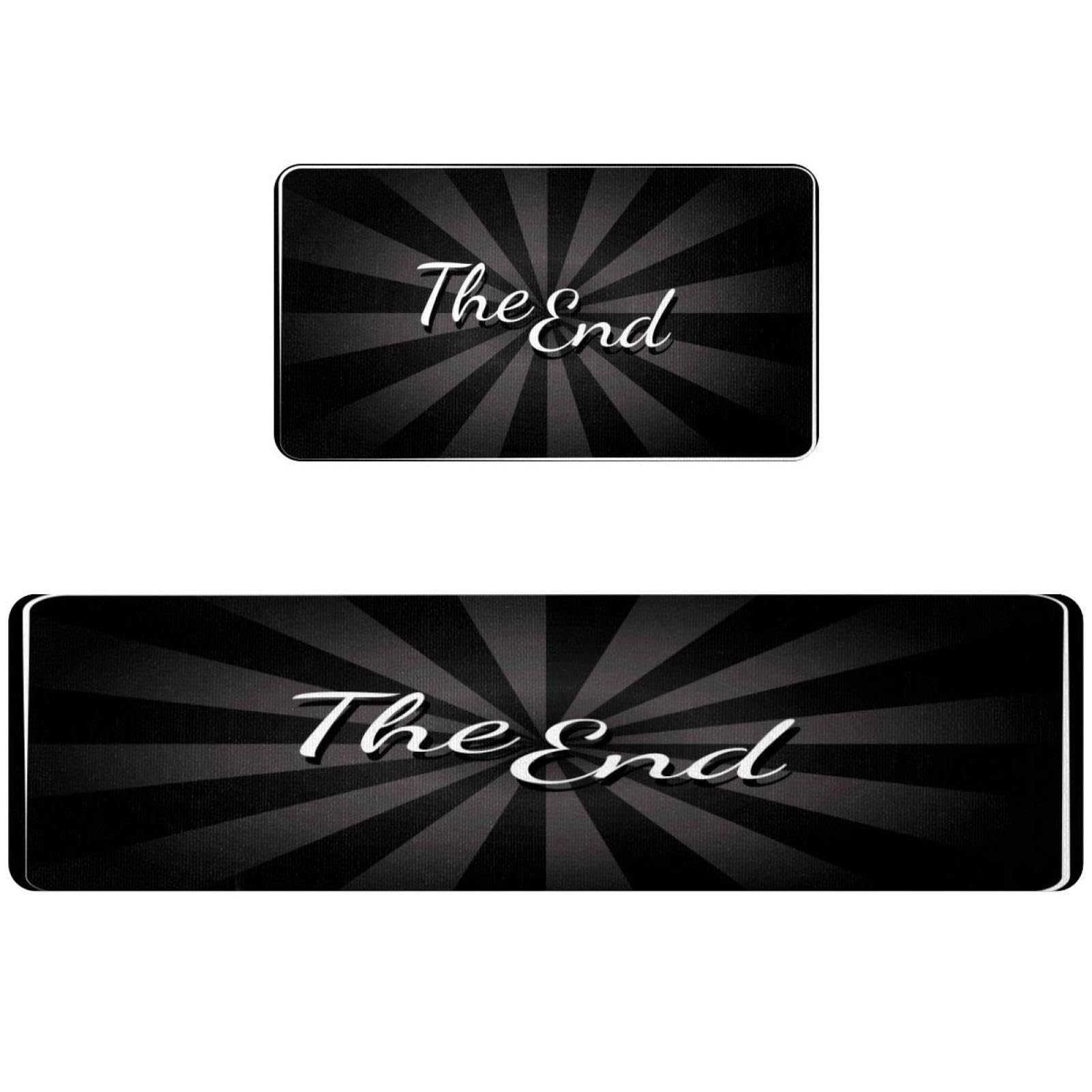 Tapis de cuisine antidérapant lavable et absorbant lot de 2 tapis noirs