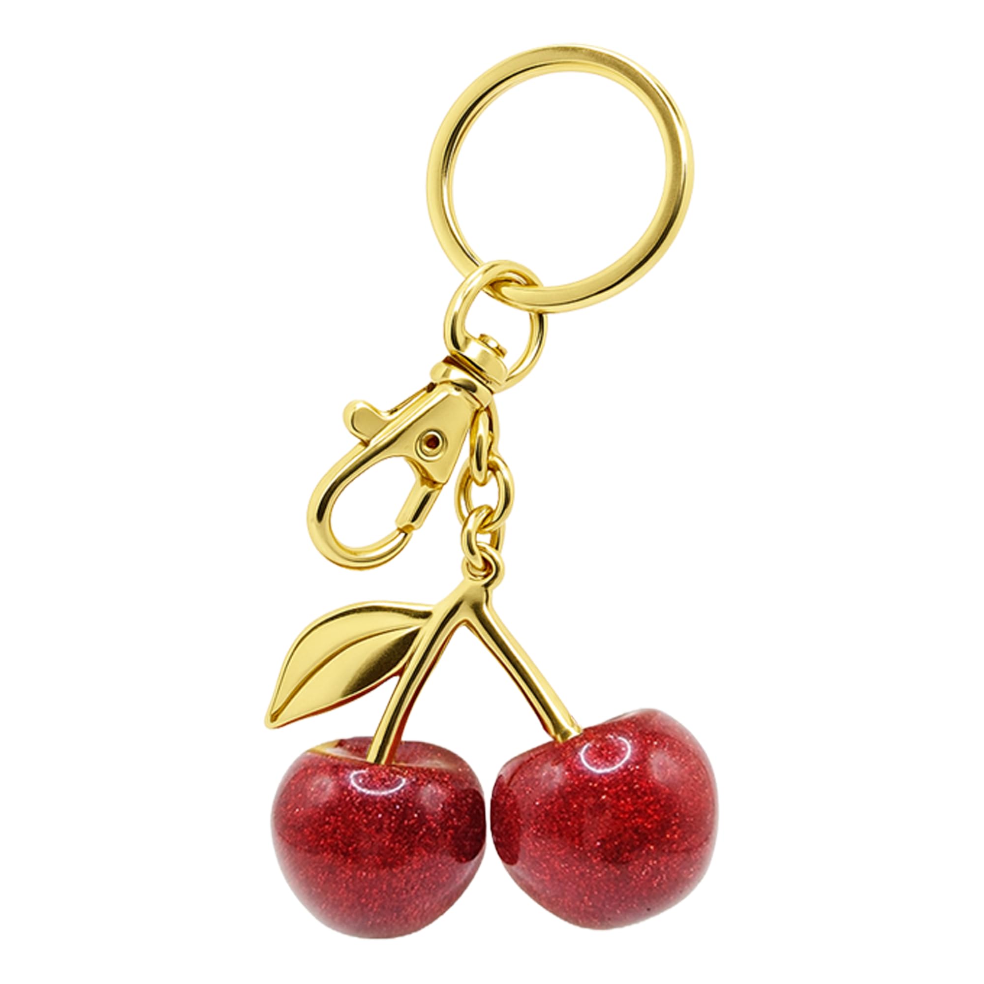 One Tap Only Cherry Red Keychain Bag Charm Keychain Accessories Gifts for Women Purse Bag Charms Extender Chain for Handbags