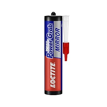 Loctite Power Grab Mirror Construction Adhesive, ultimate strength, 0 second instant grab, high tack adhesive, No-nails and screws, no clamping, DIY, no mixing, mirrors, glass, waterproof 440g