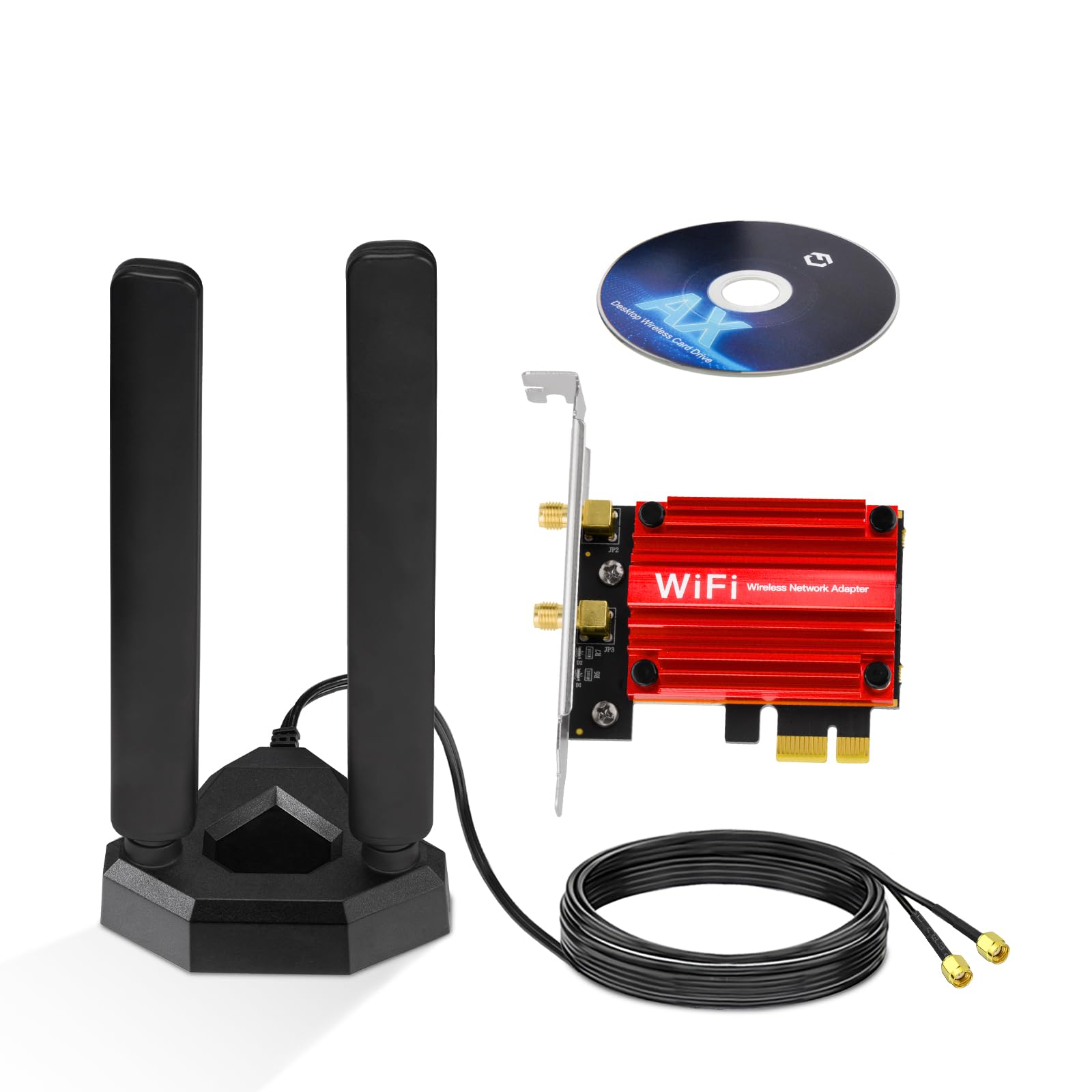 Scheda WiFi 6E PCIe 4200Mbps Con BT5.2 – Tripla Banda 6GHz/5GHz/2.4GHz, Antenne 8dBi, Latenza Ridotta Per Gaming E Streaming 8K
