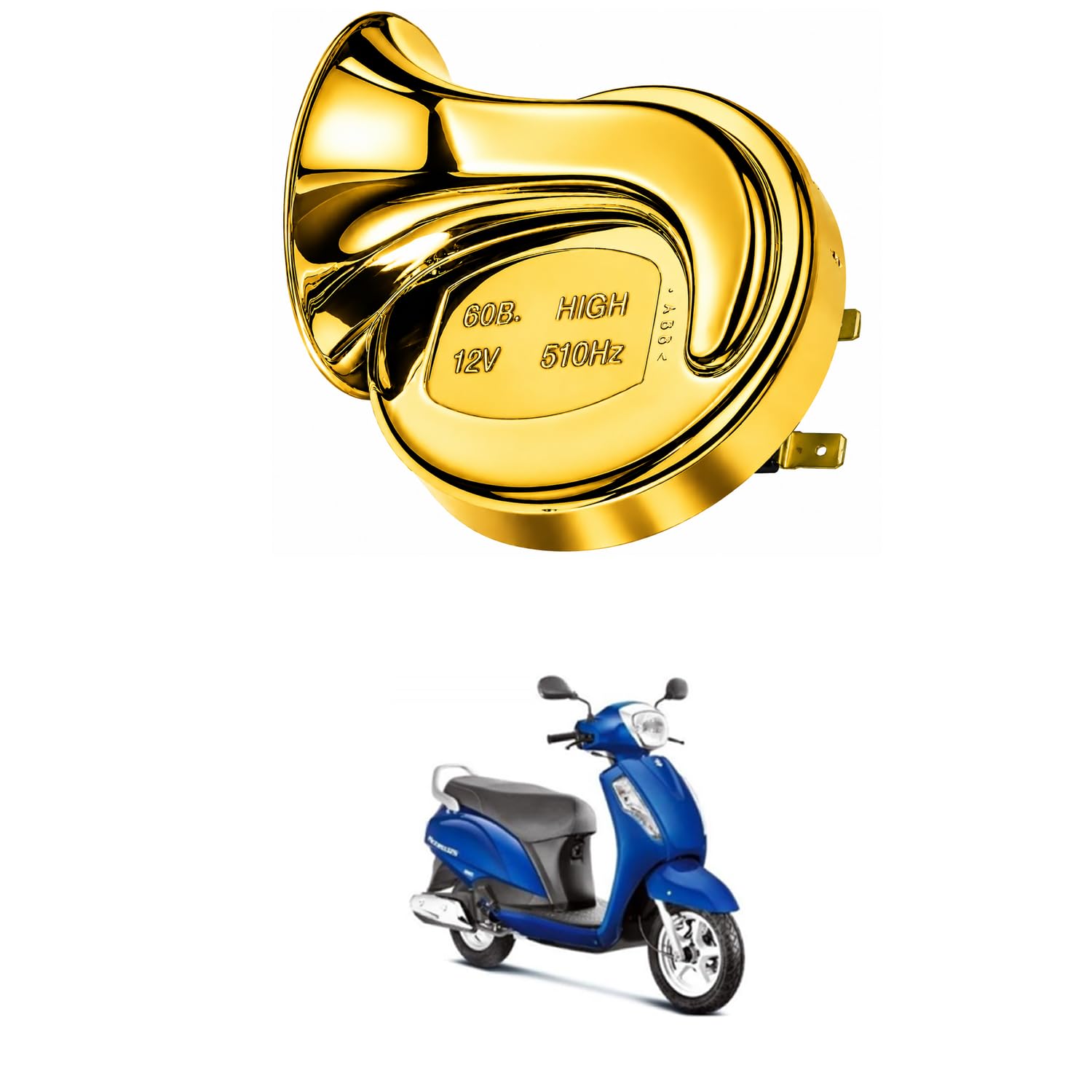 Universal 12V Snail Tweeter Horn 300dB Super Loud Waterproof Electric Horn, Premium Chrome Finish, Heavy Duty Brass Terminals for Car, Bike, Truck, SUV Comfortable With Acc-ess-image-48