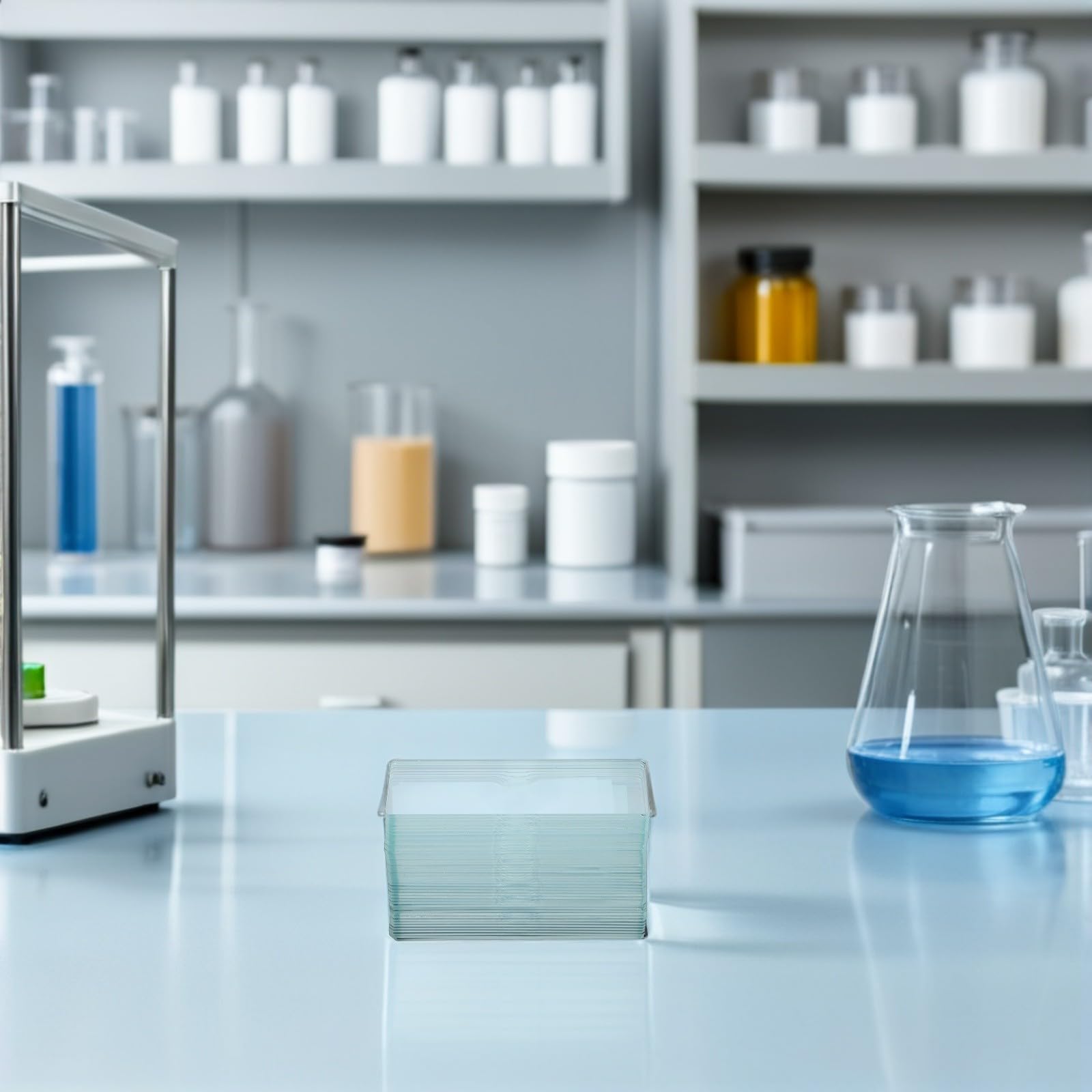 50 Portaobjetos de Vidrio Cóncavo Simple para Muestras Acuáticas, 50 Unidades, Material de Vidrio Resistente, Tamaño Estándar, Accesorios para Laboratorio Científico
