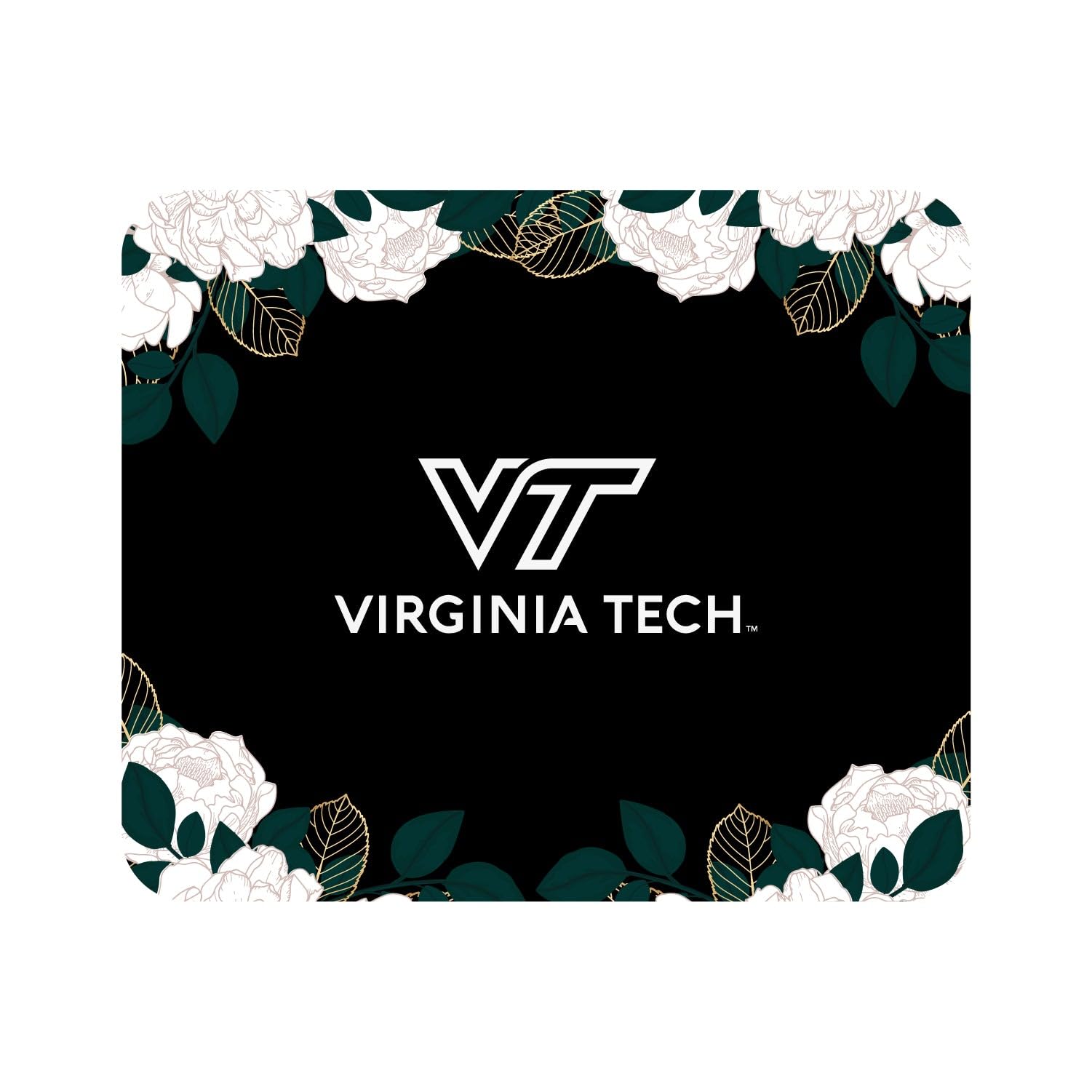 Mouse Pad, Fabric, Virginia Tech University Standard/Floral White