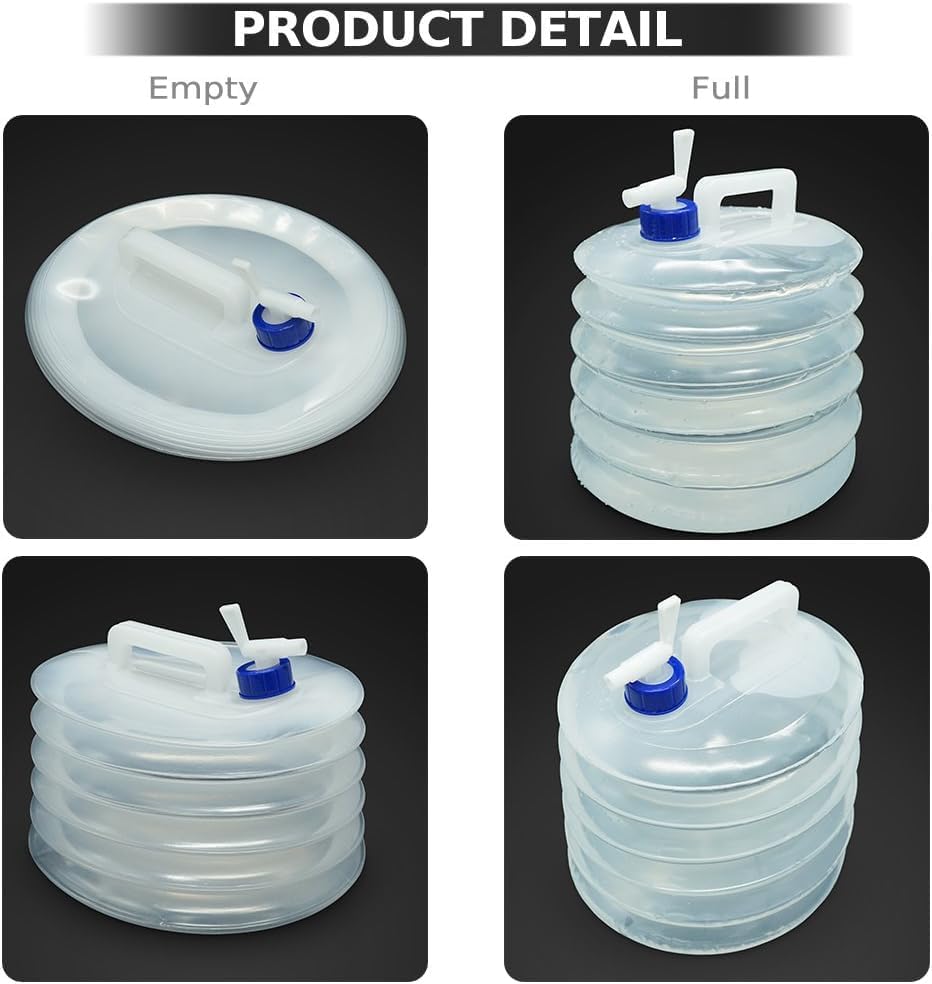 Image of KIDWILL Collapsible Water Storage Tank Portable Water Container with Tap Foldable Water Carrier Lifting Bag Water Pouch Camping Water Tank Outdoor Water Dispenser Travel Water Storage Solution