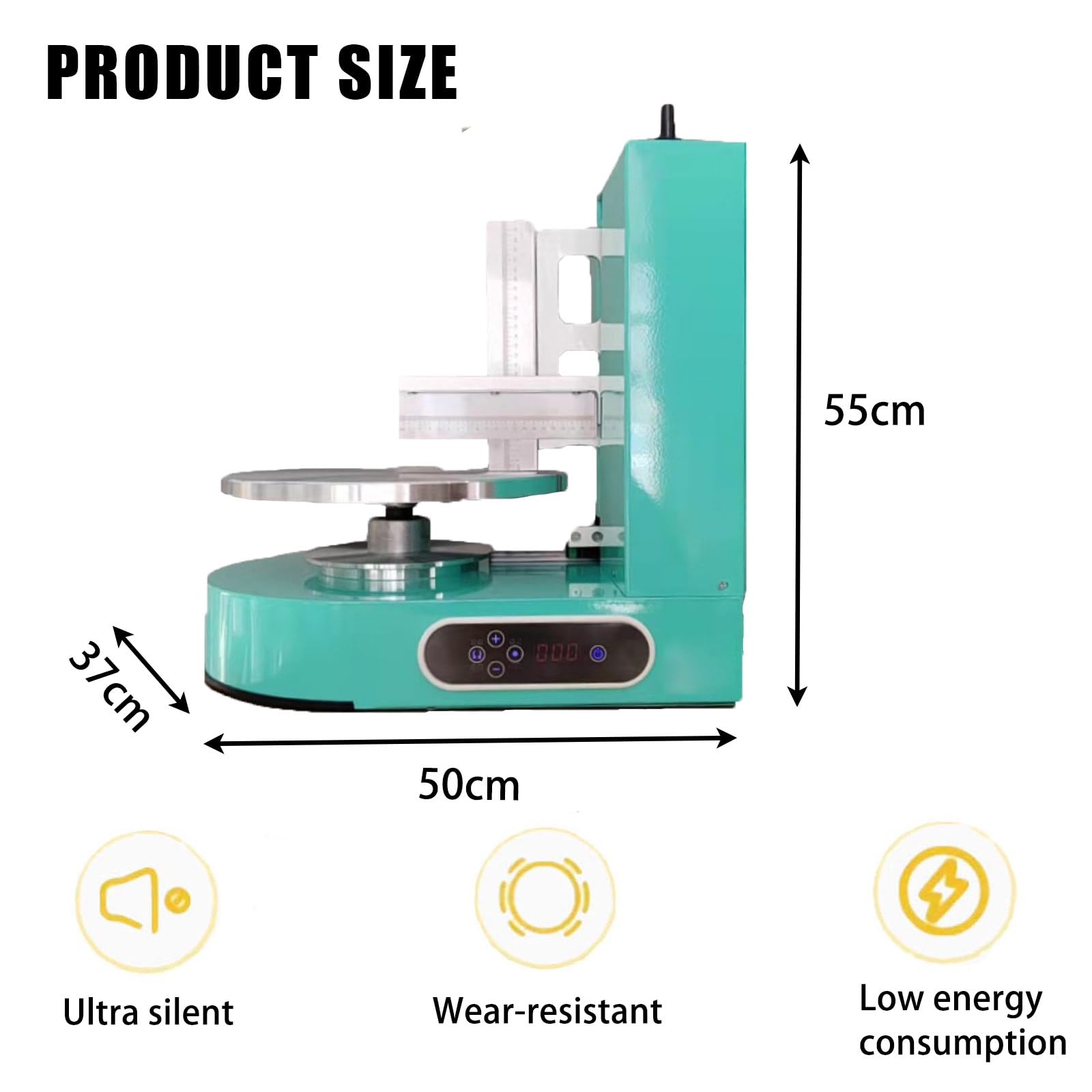MáQuina Untadora De Crema Pastelera para Tartas De 4 A 12 Pulgadas, Alisadora EléCtrica De Tartas De CumpleañOs - FáCil De Usar, Untadora De Crema Pastelera Redonda,Green