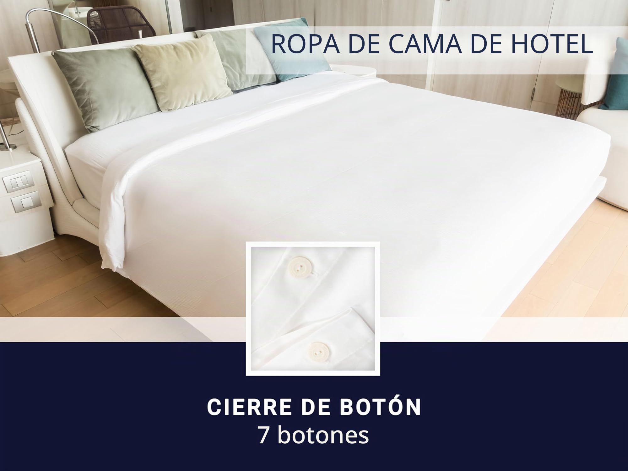 ZOLLNER Funda nórdica de algodón 100%, Blanca, Cama 135-150 cm, 240x220 cm