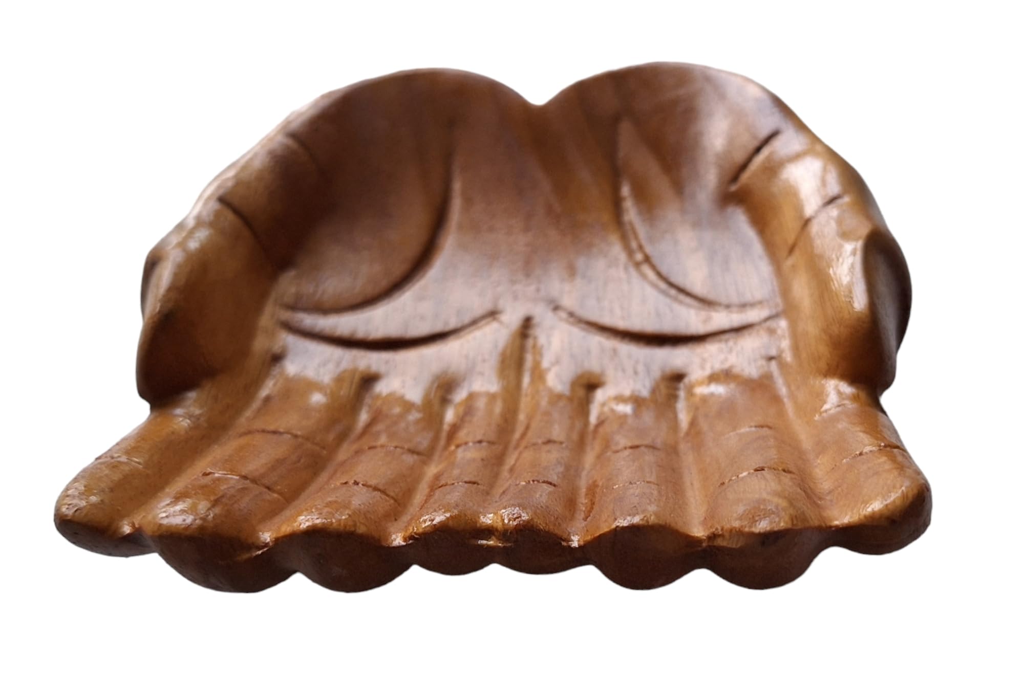 CleanPrince 2 Stück Holzschalen Hände, 175x125x45mm, braun, Ringschale Hochzeit Schlüsselschale Opferschale