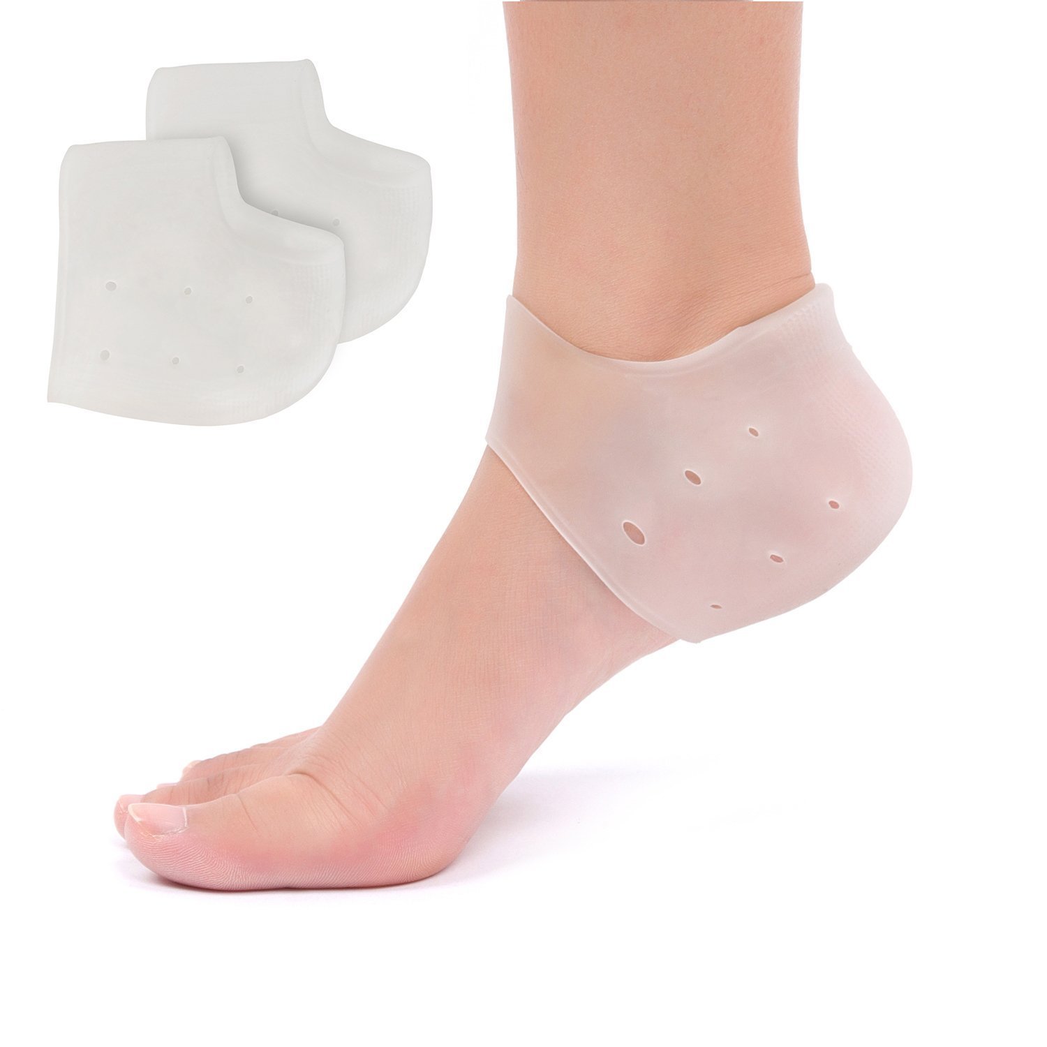 ARURA (LABEL) Silicone Gel Heel Protector Pad Socks for Pain Relief for Men and Women - 1 Pair (Free Size)