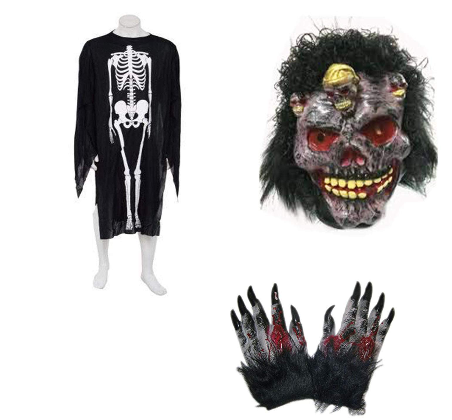 brown leaf® Fancy(Face Mask + Horror Gloves + Skeleton Halloween Dress) Full Halloween Festival Costume Set Horror Scary Colour Prank Fun Veil naqaab Funny Colourful (Design 1) (B07Z56B97D) Amazon Price History, Amazon Price Tracker