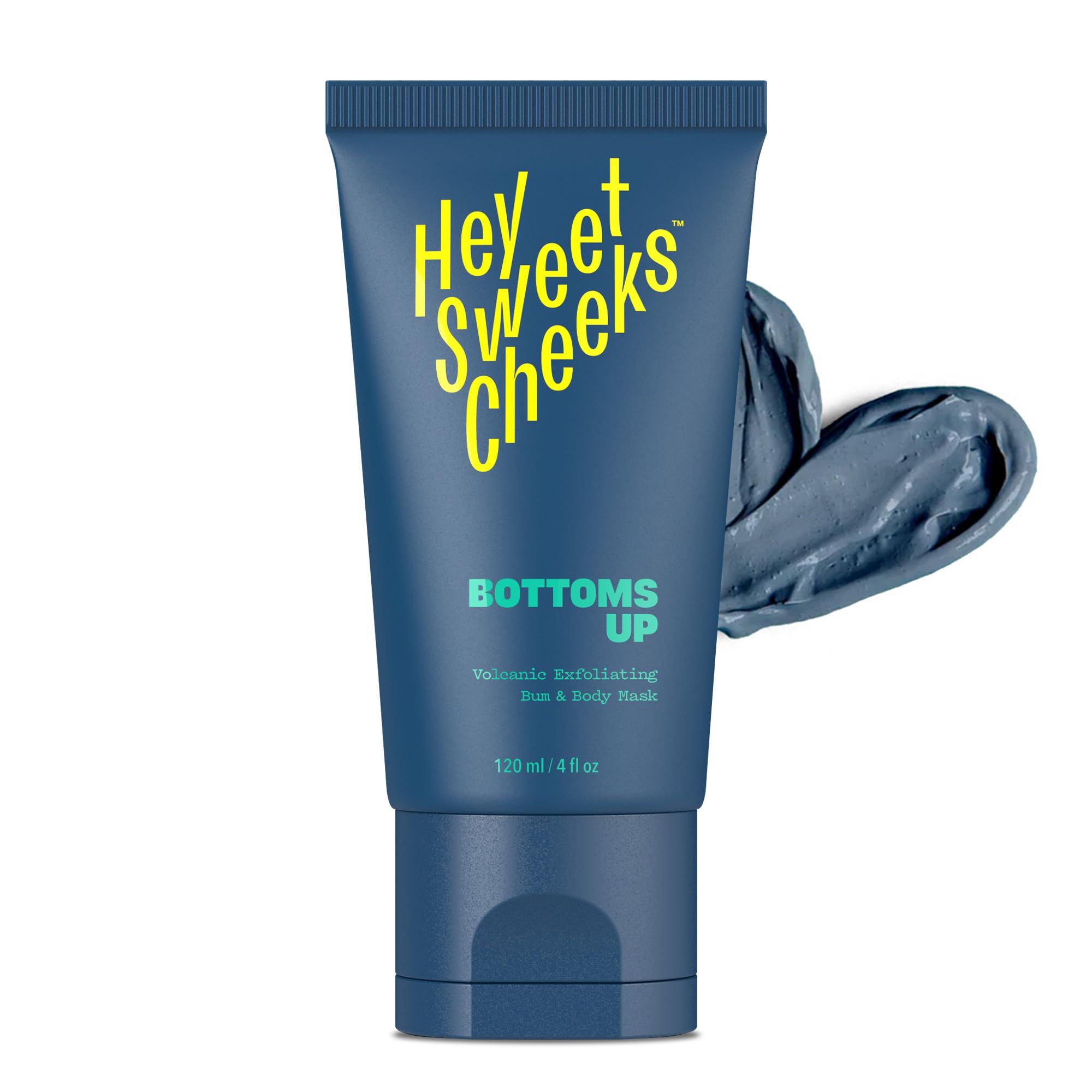 Charcoal Exfoliating Bum and Body Mask, Detoxifying Bamboo Charcoal and Volcanic Exfoliants for Radiant, Silky Smooth Skin, Bottoms Up by Hey Sweet