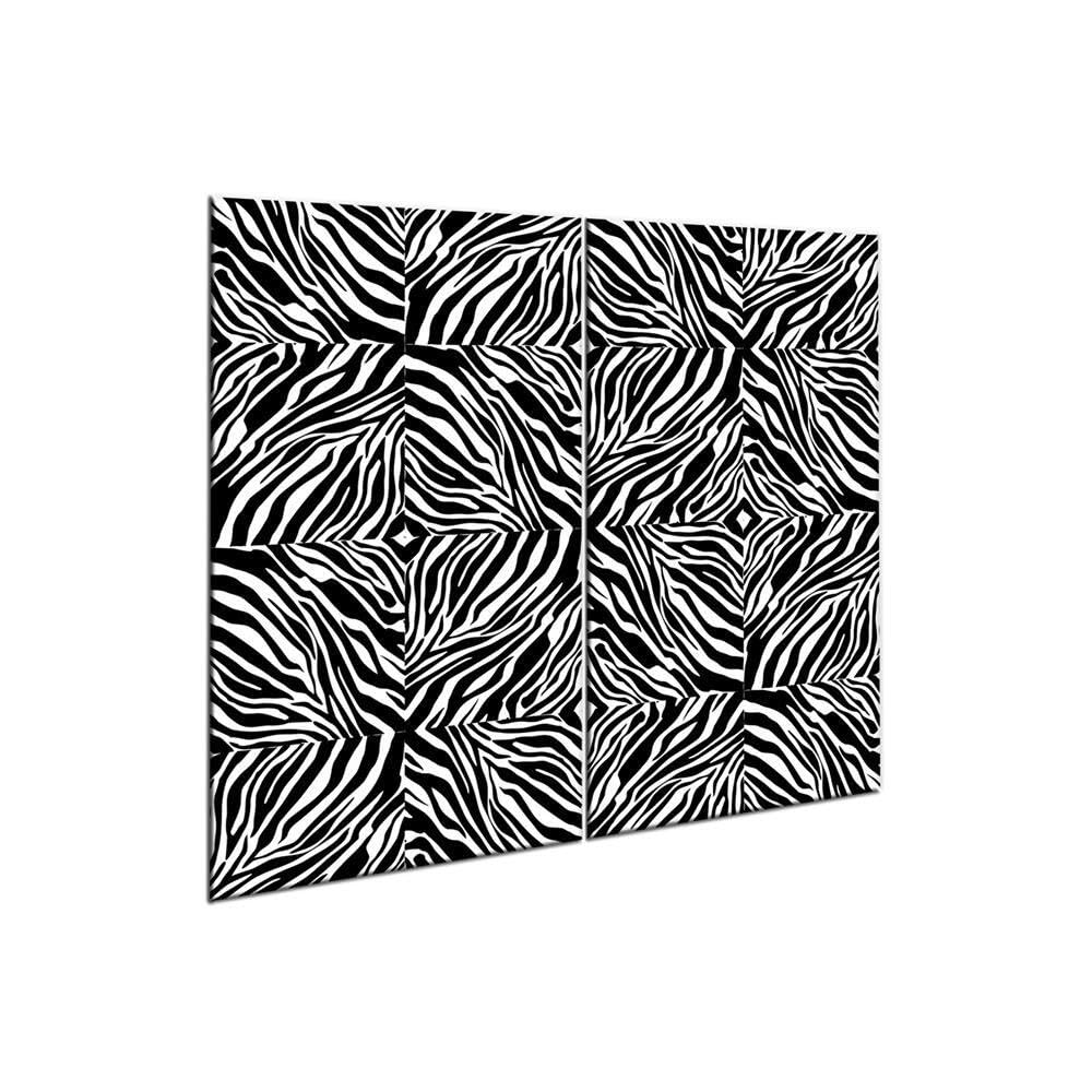 CTC-Trade - Juego de 2 cubiertas para fogones de 30 x 52 cm, cubierta de vitrocerámica de cristal, protección contra salpicaduras, placa de vidrio para cubrir la vitrocerámica, diseño moderno y oscuro