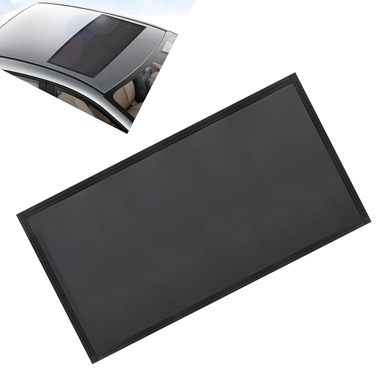 Protetor solar de teto solar automotivo em tela respirável dobrável Merdege preto 99,1 x 64,8 cm