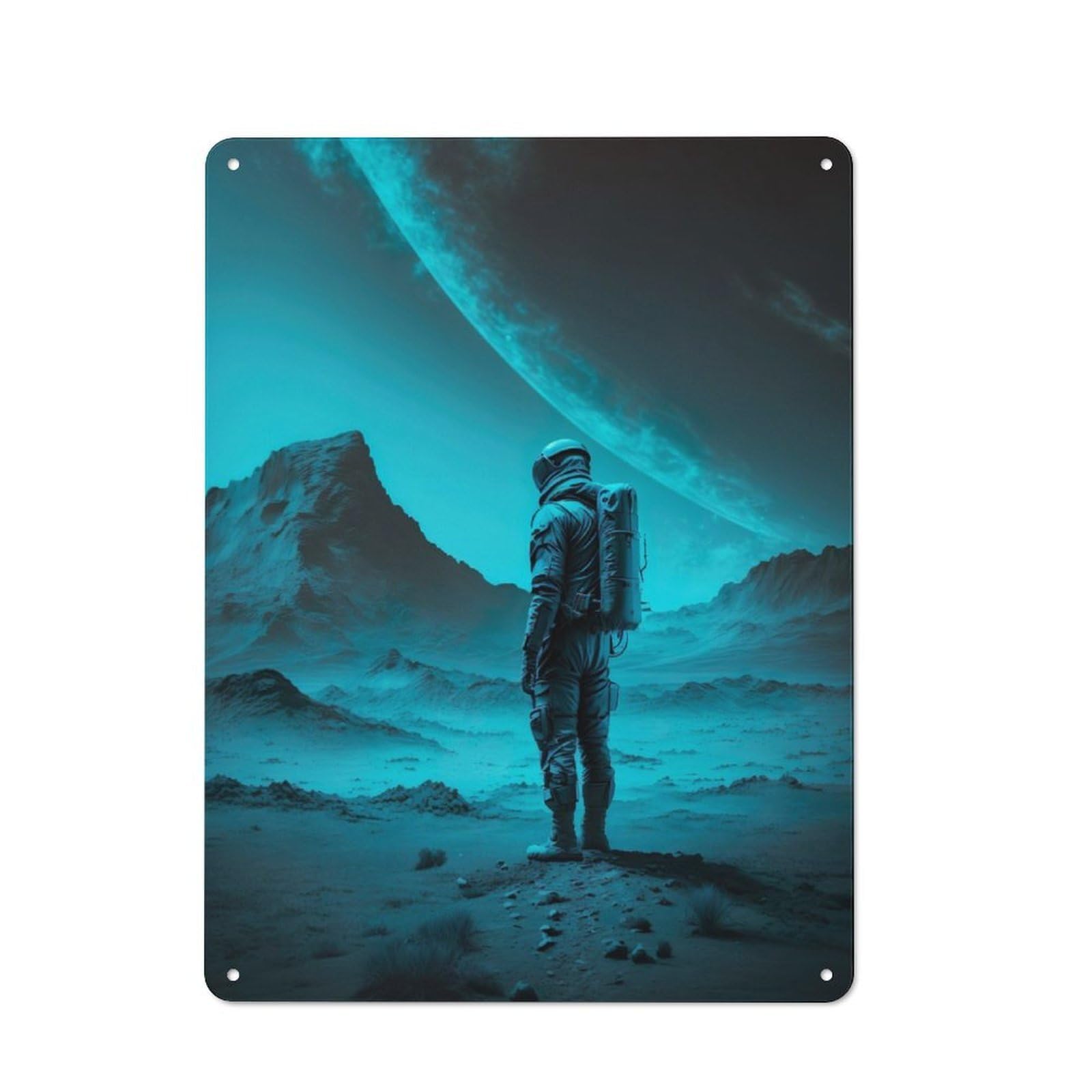 Junmoney Astronaut Moon Landing Vintage Metal Plaque 40X30cm Featuring For Garage Wall, For People Furnishing A Garage
