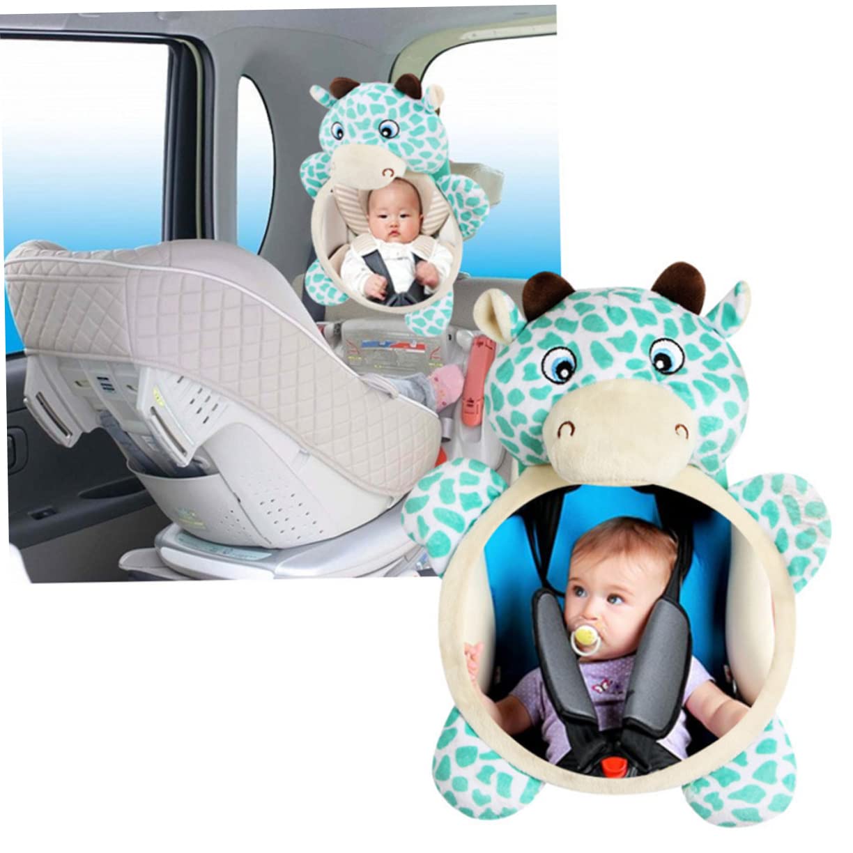 VICASKY 3pezzi Specchietto Retrovisore Per Specchio Di Sicurezza Per Auto Con Design Giraffa Facile Da Installare Osserva Tuo Durante Viaggio Accessorio Adorabile Per Genitori