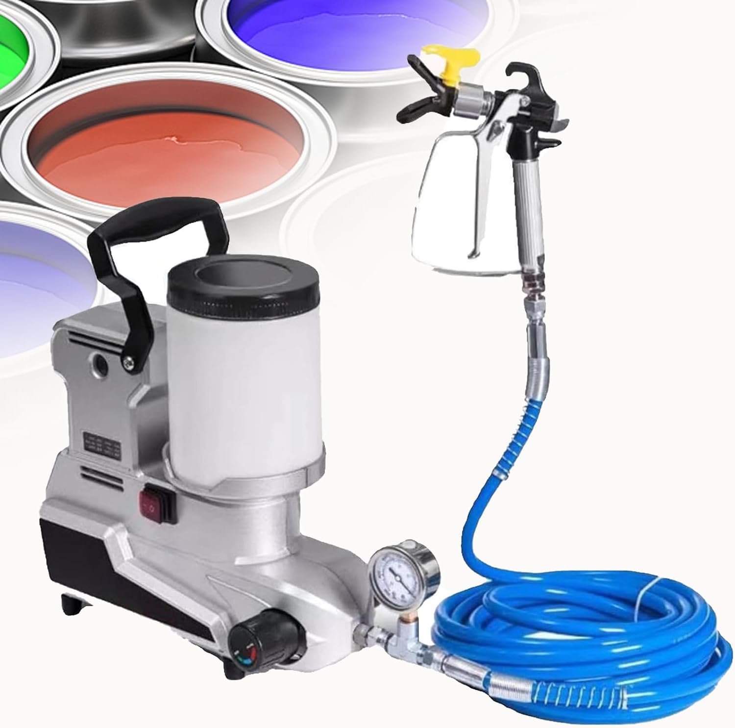 Spruzzatore senz'aria portatile della pittura, macchina elettrica dello spruzzo della parete 2.5L/Min con il tubo flessibile di 5m, capacità 2L per la pittura domestica