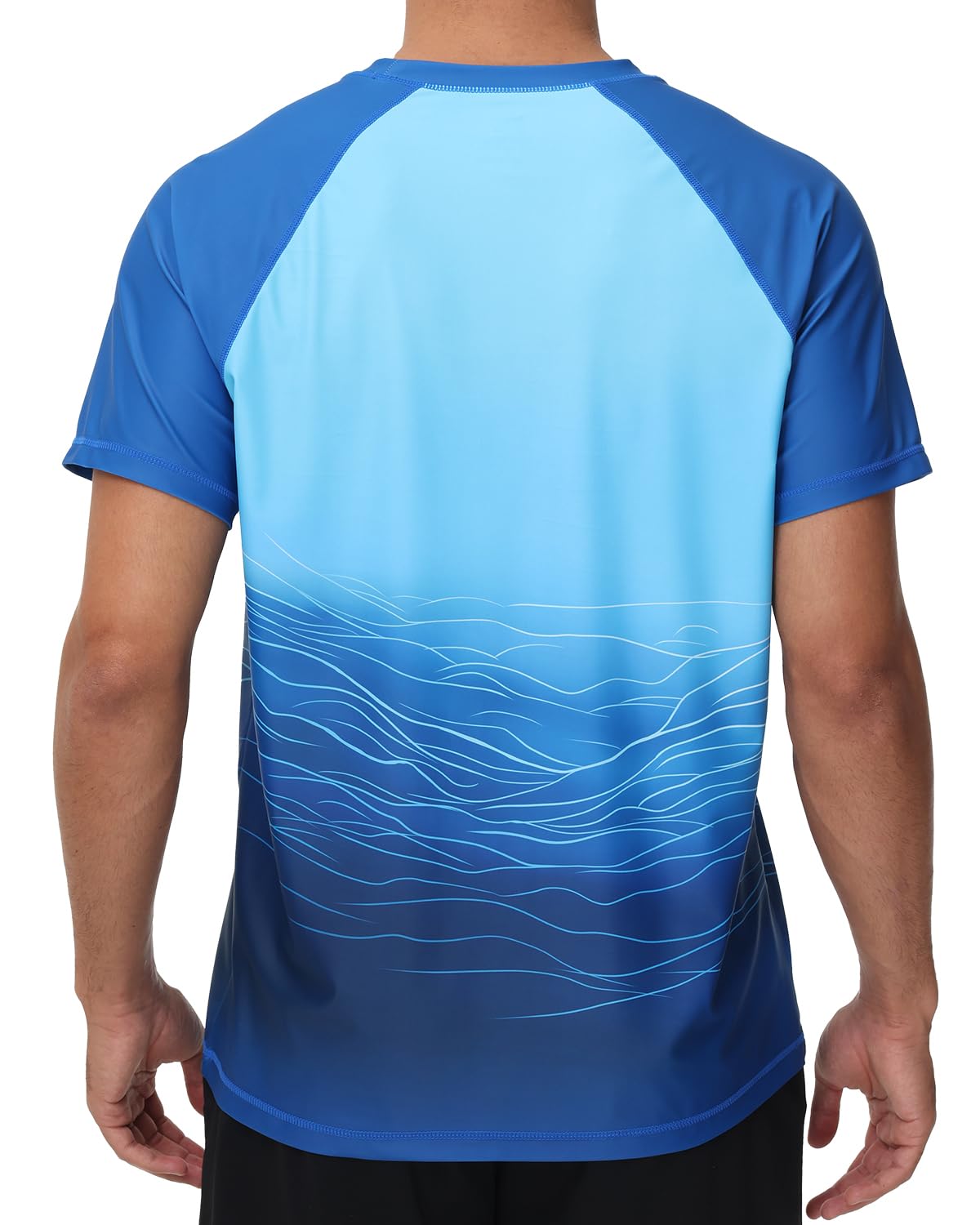 VAYAGER Camiseta de natación de manga corta para hombre, protección solar UPF 50+, de secado rápido, para agua, playa, protección solar