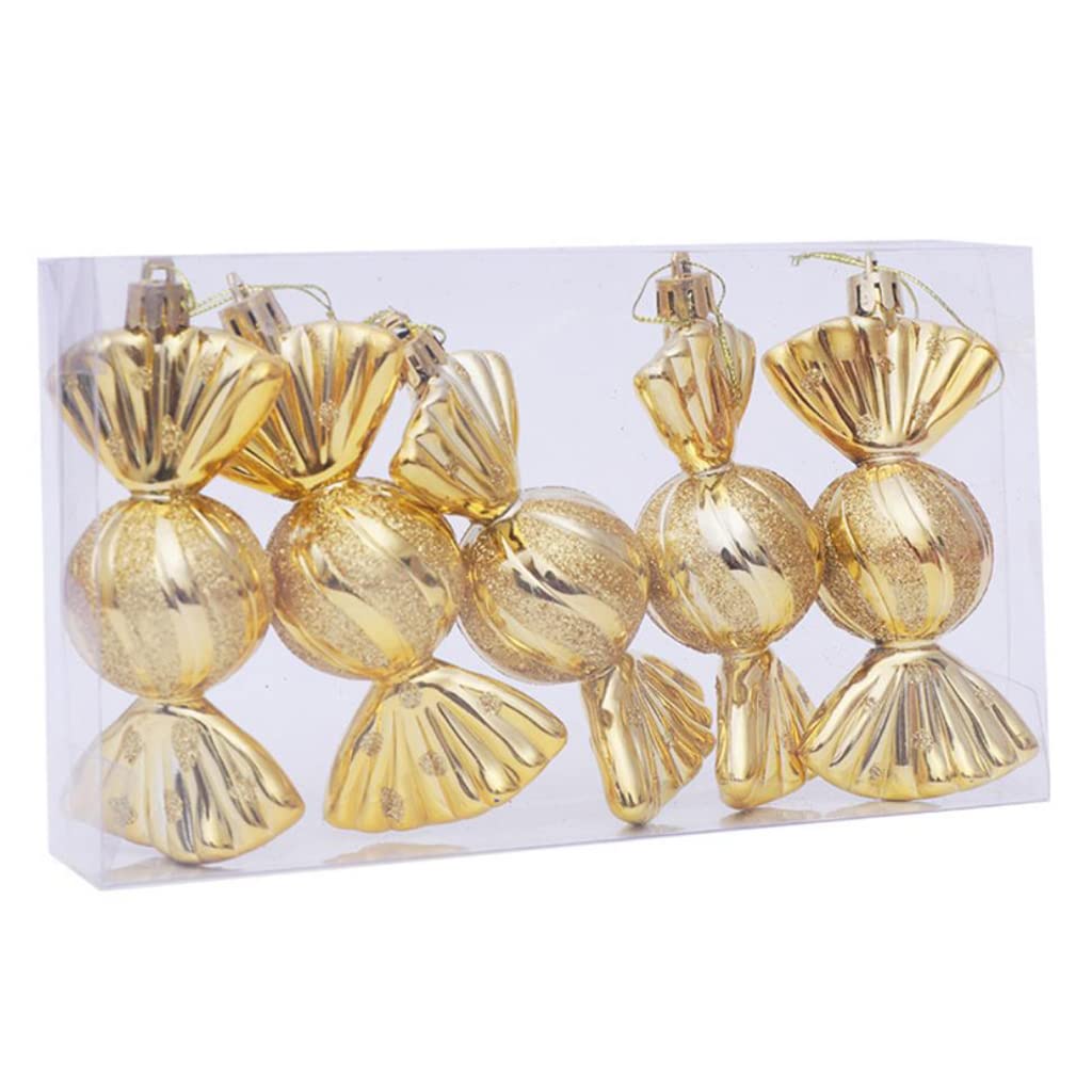 Jazuaiao 5pcs Candy Shape Christmas Tree Hanging Ornament Pendants Christmas Decorations Indoor Hanging Pendant Ornaments Decor