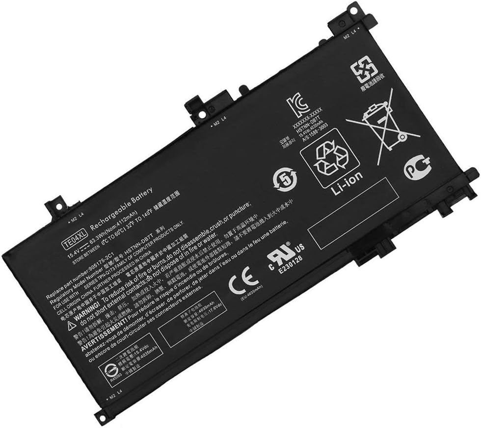 XITAIAN 15.4V 63.3Wh TE04XL Replacement Laptop Battery for HP Omen 15-AX200 Series Pavilion 15-BC200 Series 905175-271 905175-2C1 905277-855 HSTNN-UB7A HSTNN-DB7